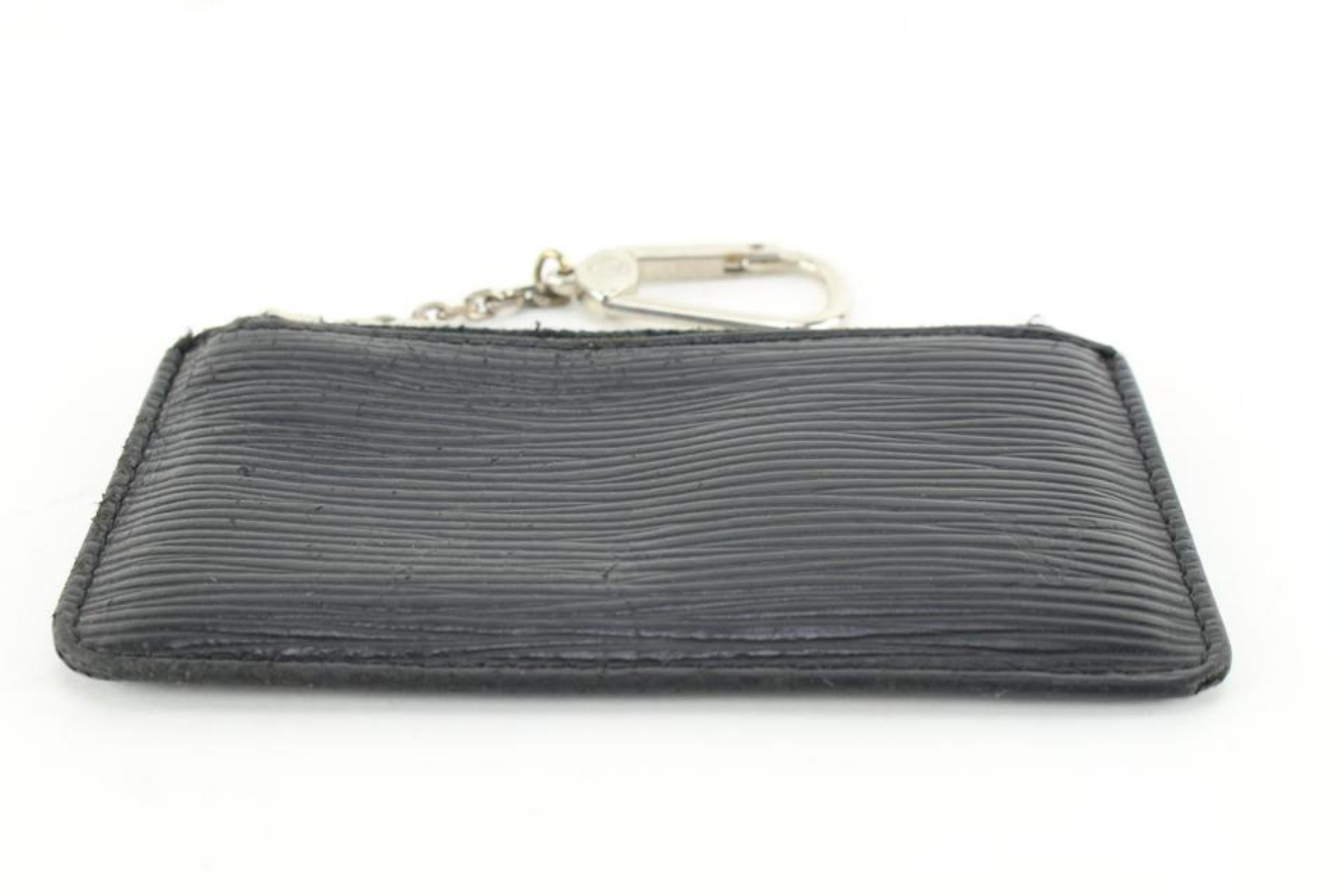 Louis Vuitton Black x Silver Epi Leather Key Pouch Pochette Cles 71lz718s