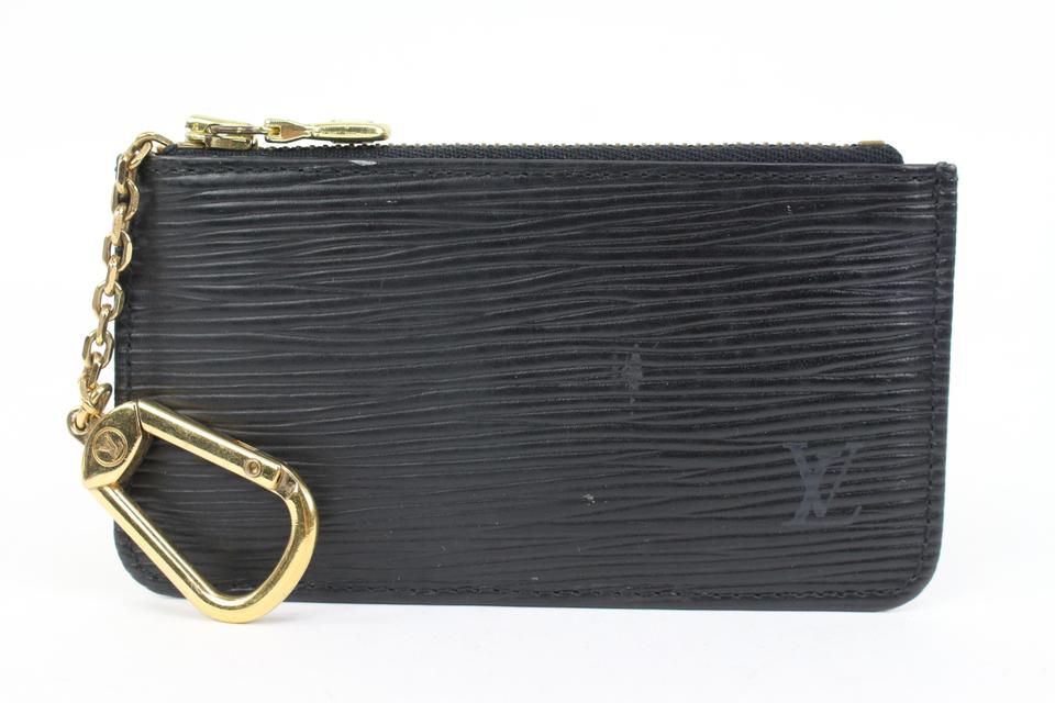 Louis Vuitton Black Epi Leather Noir Pochette Cles Key Pouch s329lk15