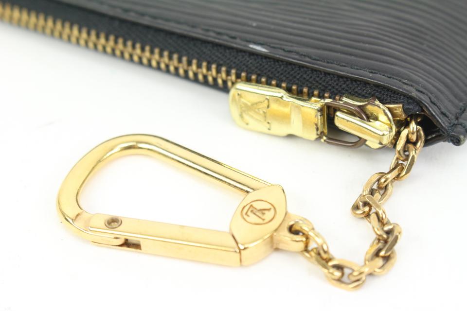 Louis Vuitton Black Epi Leather Noir Pochette Cles Key Pouch s329lk15