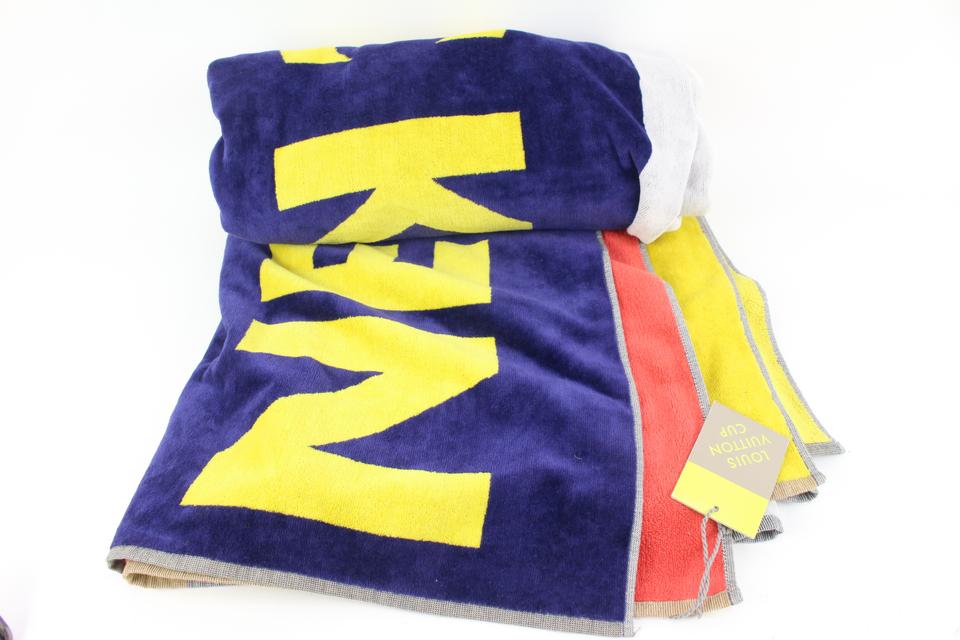 Louis Vuitton XL Huge Blue x Yellow x Red 2003 Auckland LV Cup Towel Throw 77lz422s