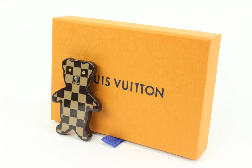 Louis Vuitton 2005 Damier Ebene Teddy Bear Pin Broochs331lk43