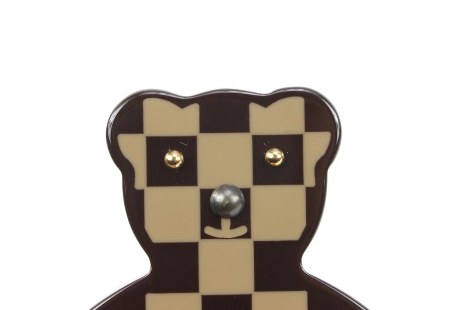 Louis Vuitton 2005 Damier Ebene Teddy Bear Pin Broochs331lk43
