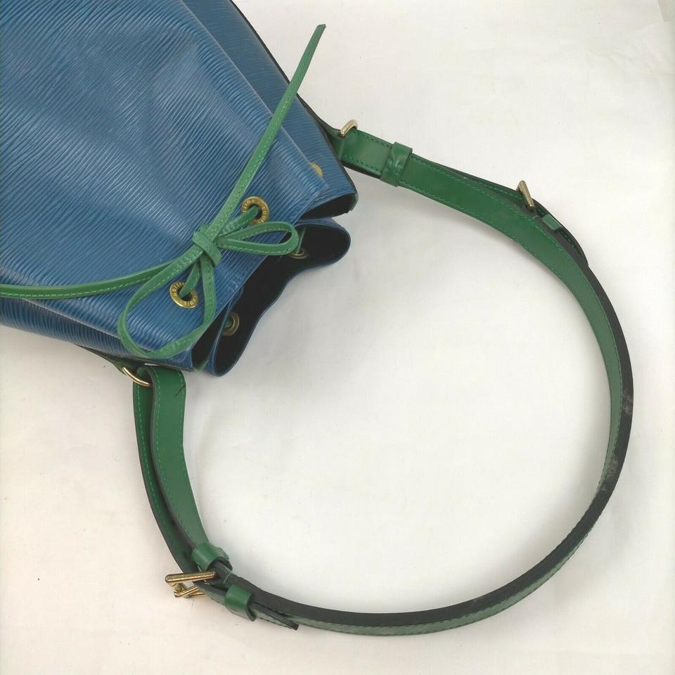 Louis Vuitton Bicolor Green x Blue Noe Drawstring Bucket Hobo 861663A