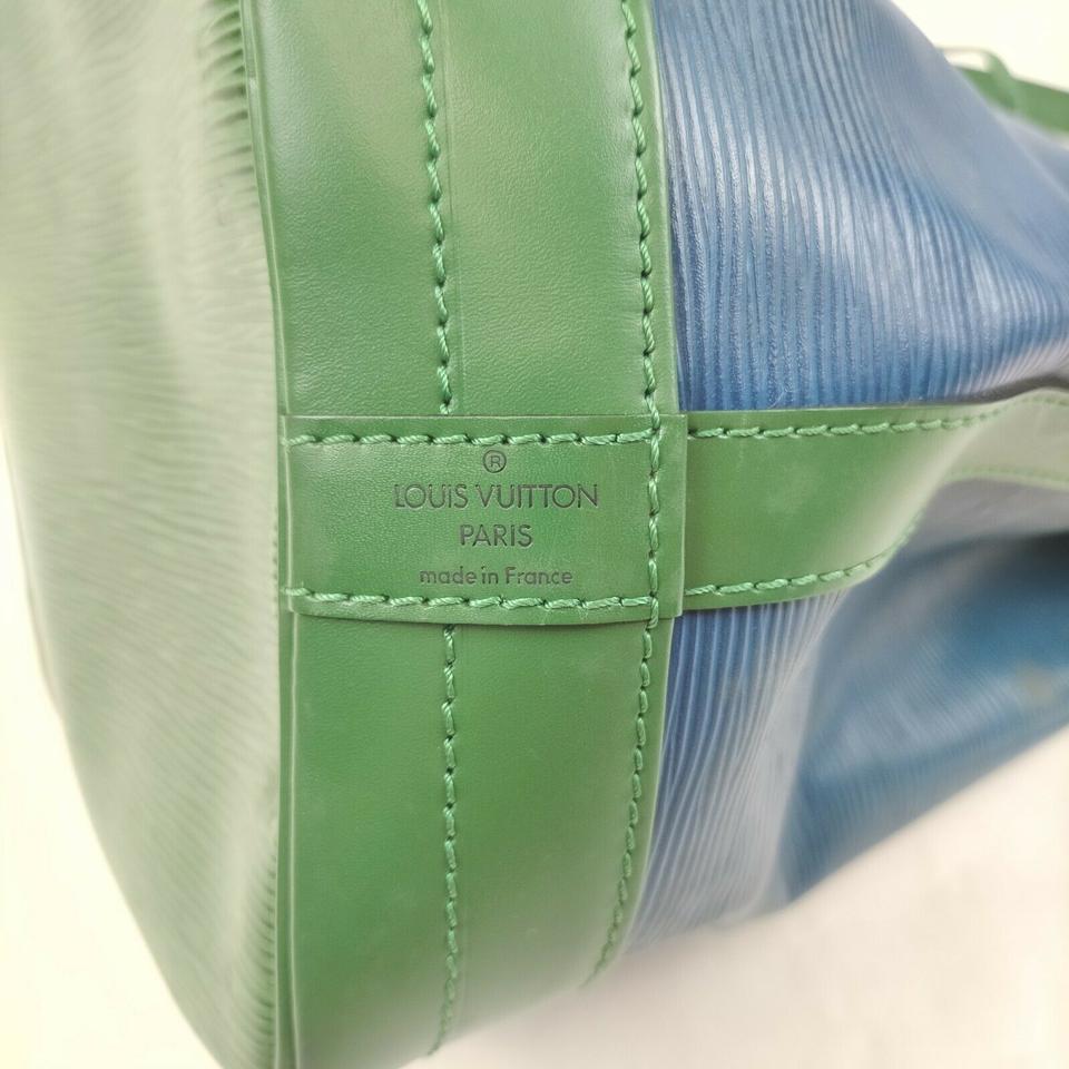 Louis Vuitton Bicolor Green x Blue Noe Drawstring Bucket Hobo 861663A