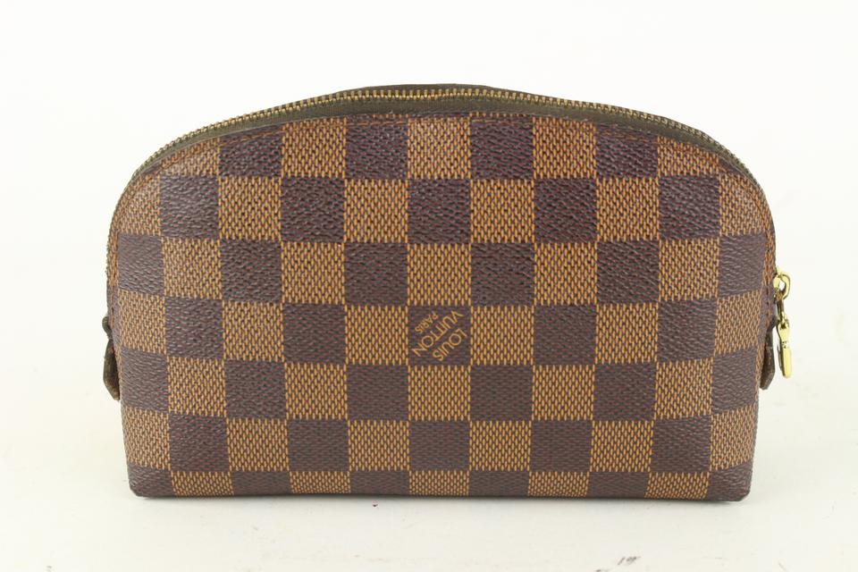 Louis Vuitton Damier Ebene Cosmetic Pouch Demi Ronde Toiletry Pouch 104lv56