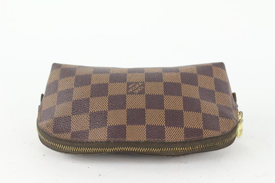 Louis Vuitton Damier Ebene Cosmetic Pouch Demi Ronde Toiletry Pouch 104lv56