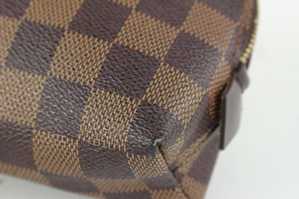 Louis Vuitton Damier Ebene Cosmetic Pouch Demi Ronde Toiletry Pouch 104lv56