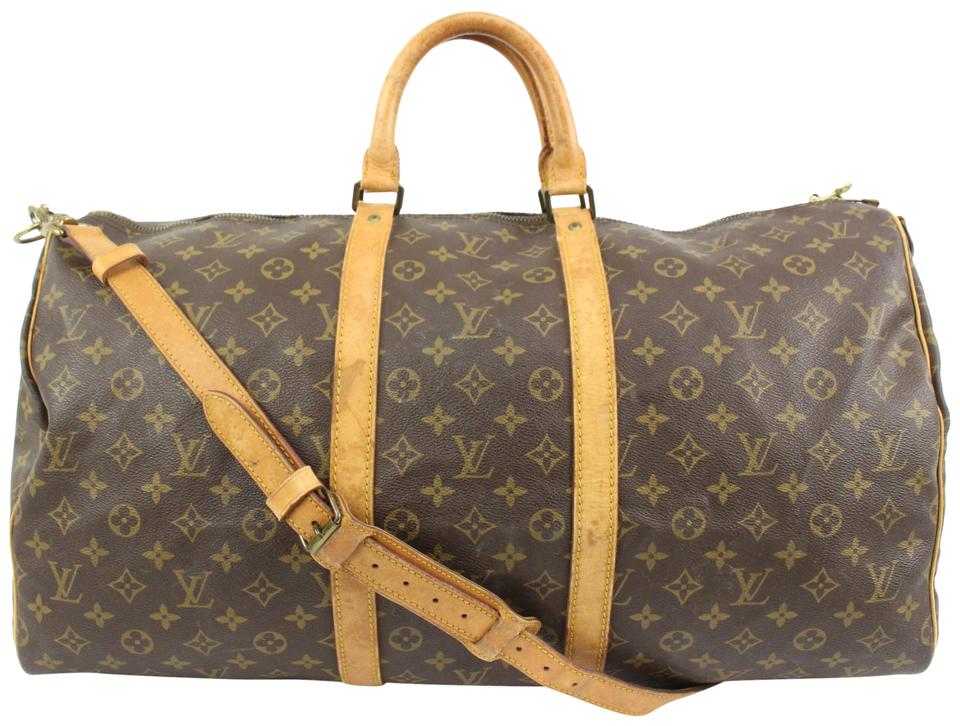 Louis Vuitton Monogram Keepall Bandouliere 55 Duffle Bag with Strap 15lk412s