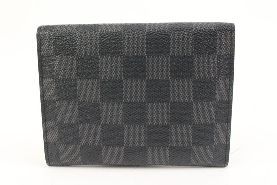 Louis Vuitton Black Damier Graphite Compact Snap Wallet 2lk318s