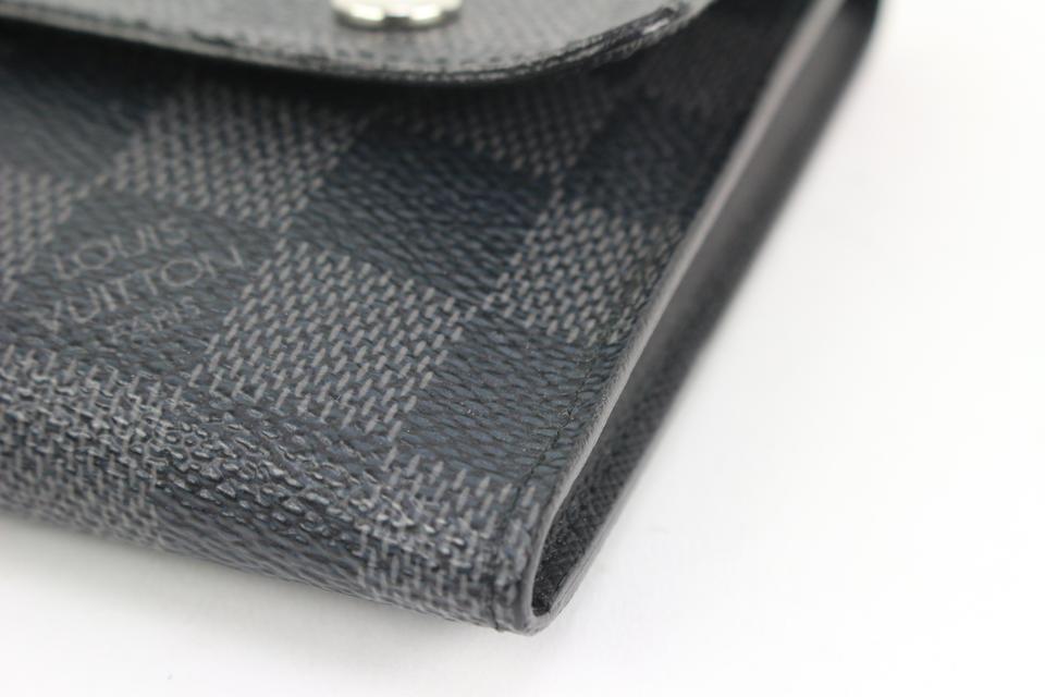 Louis Vuitton Black Damier Graphite Compact Snap Wallet 2lk318s