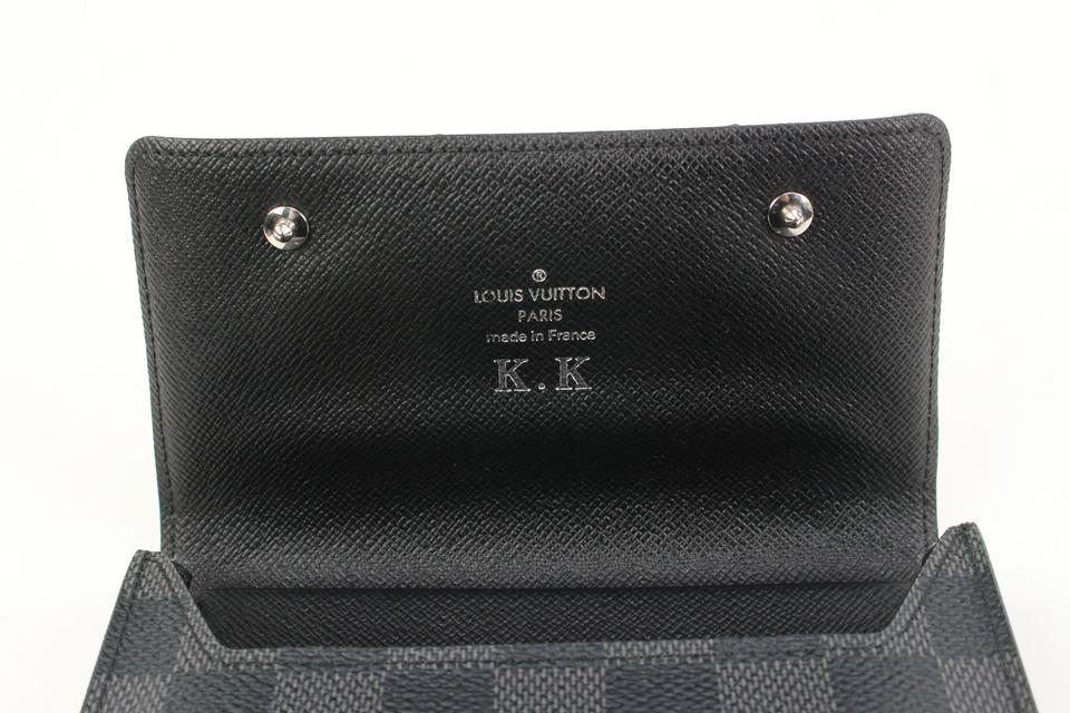 Louis Vuitton Black Damier Graphite Compact Snap Wallet 2lk318s