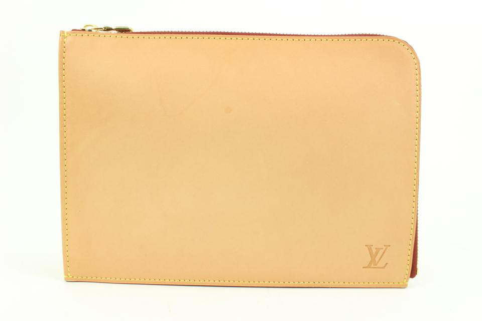 Louis Vuitton Natural Vachetta Leather Pochette Jules Zip Clutch 76lk317s