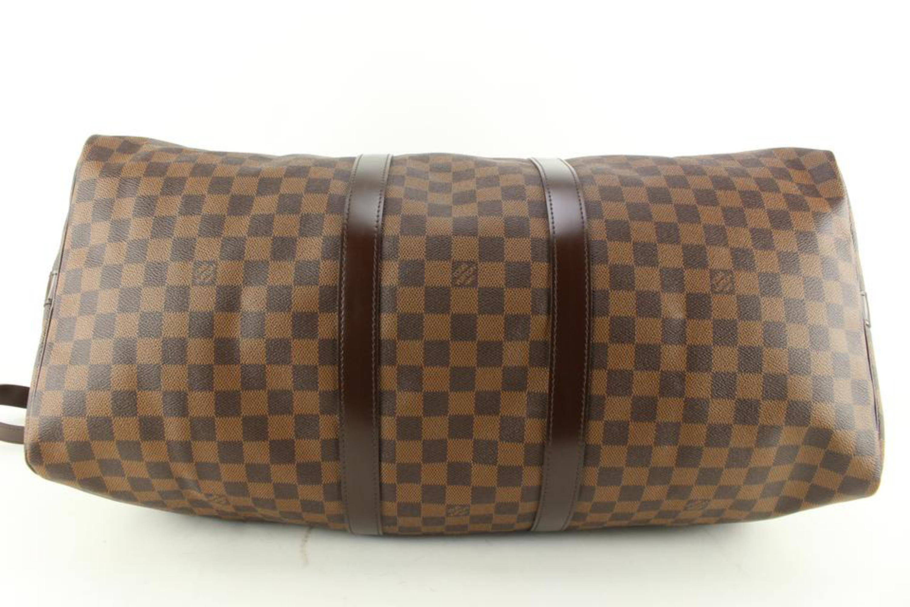 Louis Vuitton Damier Ebene Keepall Bandouliere 55 Duffle with Strap 51lk715s