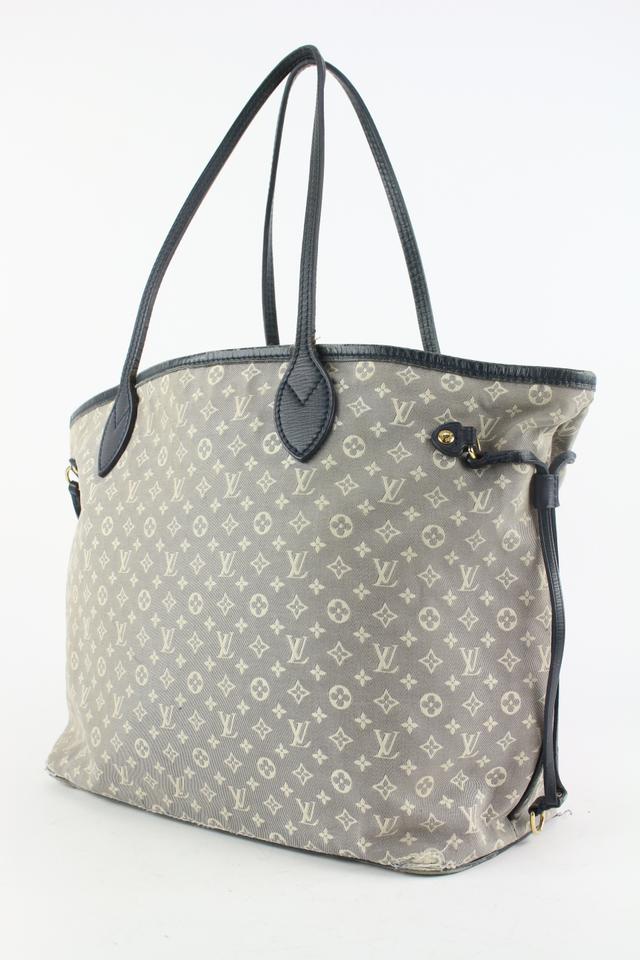 Louis Vuitton Grey x Navy Monogram Idylle Mini Lin Neverfull MM Tote Bag 15LV1104