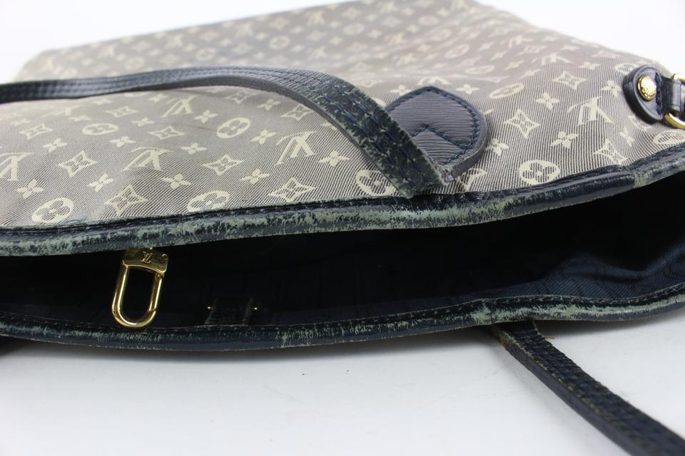 Louis Vuitton Grey x Navy Monogram Idylle Mini Lin Neverfull MM Tote Bag 15LV1104