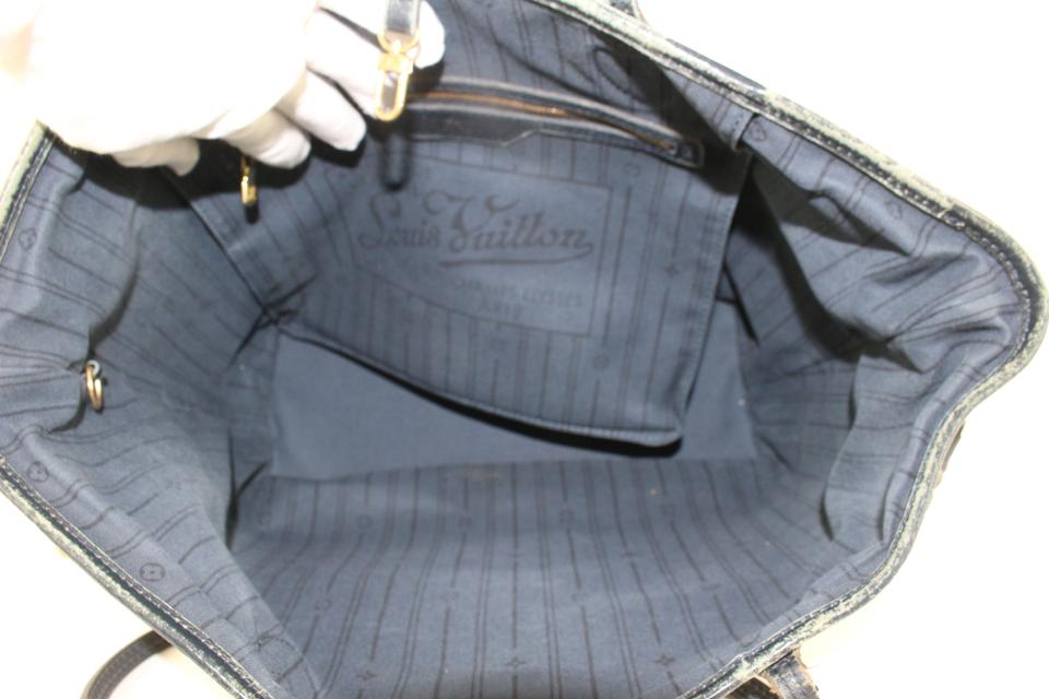 Louis Vuitton Grey x Navy Monogram Idylle Mini Lin Neverfull MM Tote Bag 15LV1104