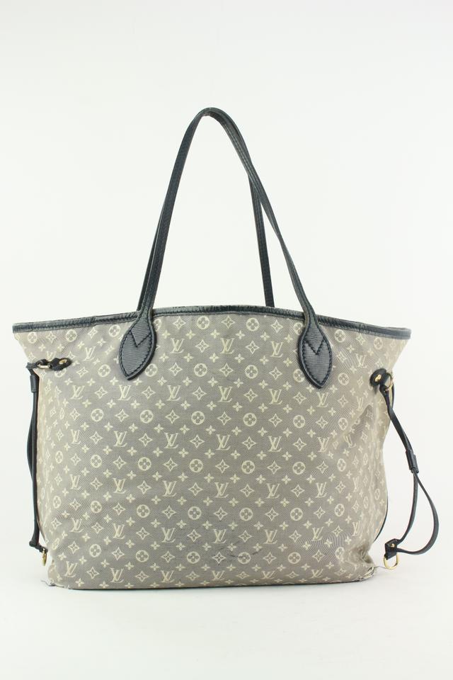 Louis Vuitton Grey x Navy Monogram Idylle Mini Lin Neverfull MM Tote Bag 15LV1104