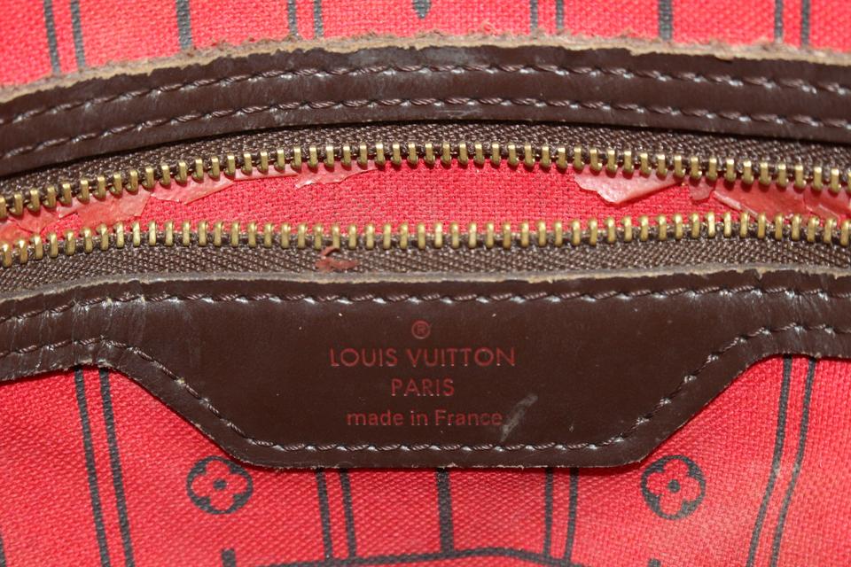 Louis Vuitton Damier Ebene Neverfull MM Tote Bag 88lv39s