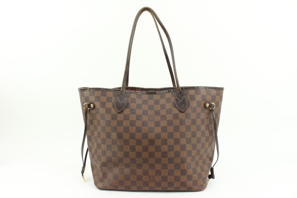 Louis Vuitton Damier Ebene Neverfull MM Tote Bag 88lv39s