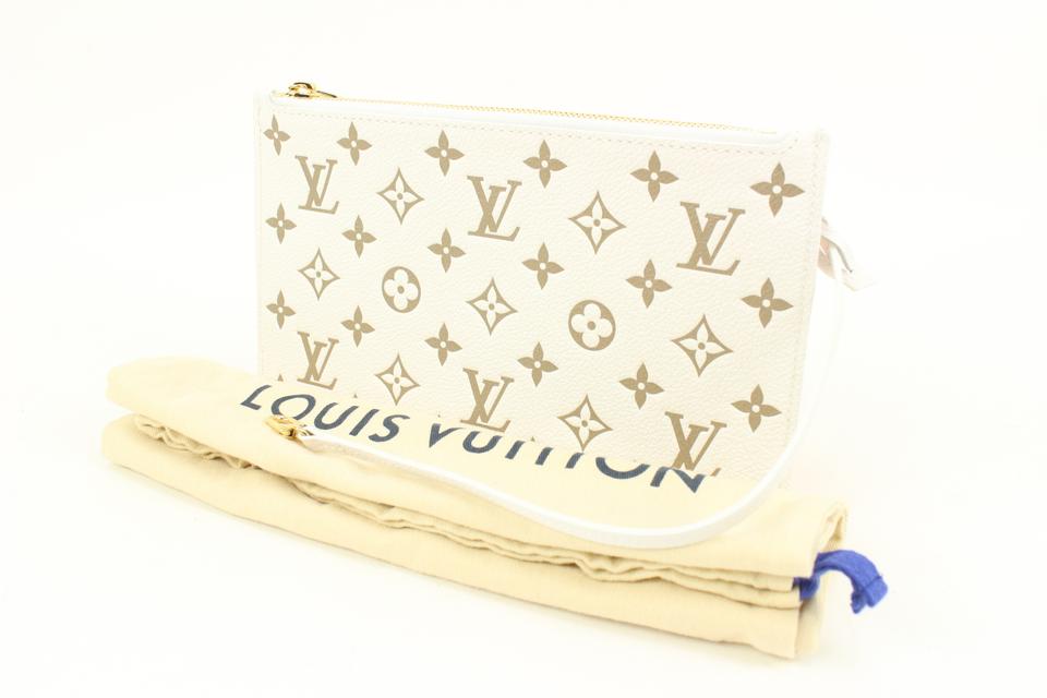 Louis Vuitton Limited Beige Monogram Empreinte Neverfull Pochette MM or GM 46lk32