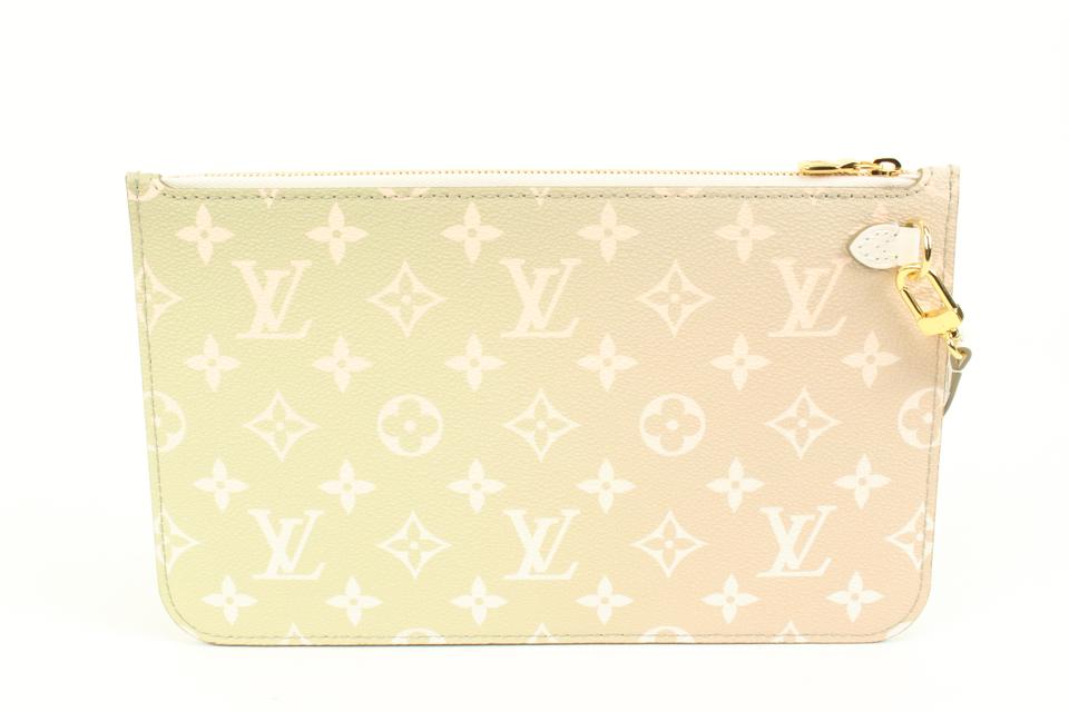 Louis Vuitton Monogram Khaki Sunset Neverfull Pochette MM/GM Wristlet Pouch 90lk412s