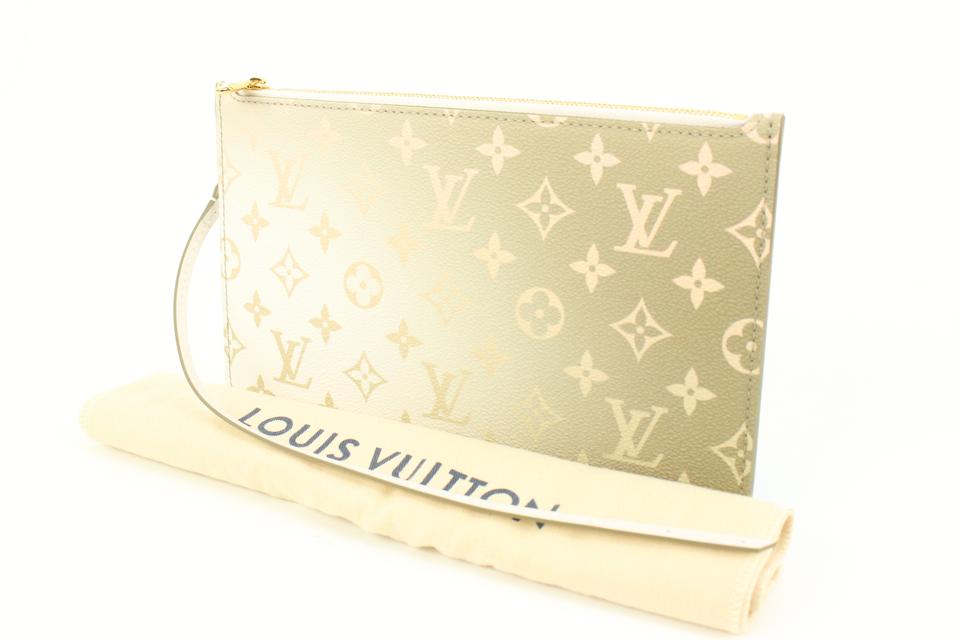 Louis Vuitton Monogram Sunset Khaki Neverfull Pochette MM or GM Wristlet Pou79lz418s
