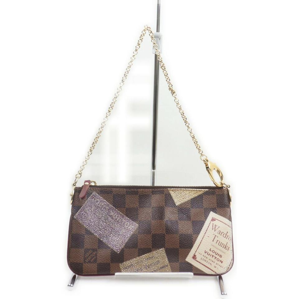 Louis Vuitton Damier Ebene Trunks Pochette Milla Wristlet Bag 862895