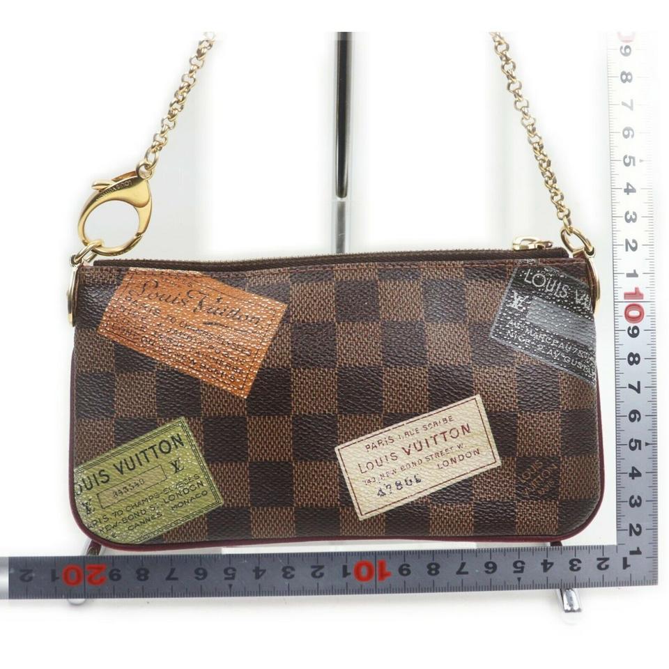 Louis Vuitton Damier Ebene Trunks Pochette Milla Wristlet Bag 862895