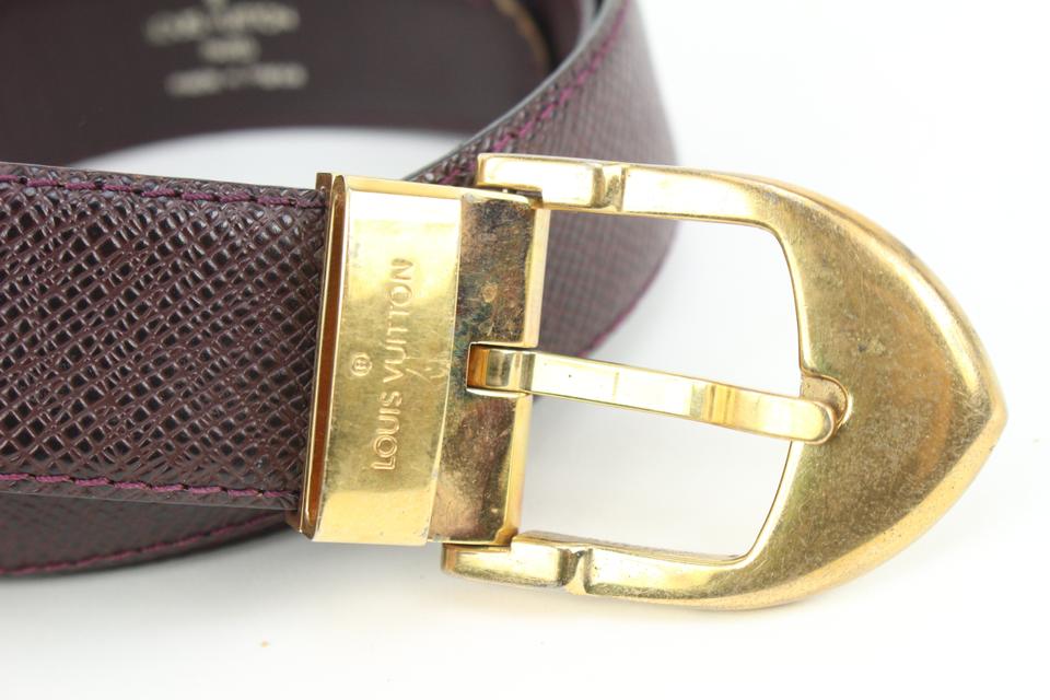 Louis Vuitton 110/44 Bordeaux Taiga Leather Ceinture Belt 96lk412s