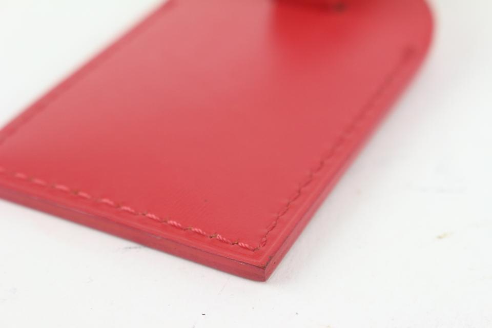 Louis Vuitton Red Leather Luggage Tag 108lv52