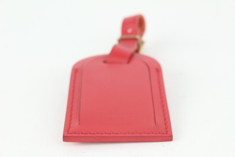 Louis Vuitton Red Leather Luggage Tag 108lv52