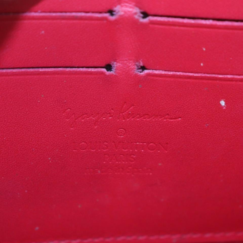 Louis Vuitton Kusama Infinity Dots Pumpkin Red Monogram Vernis Zippy Wallet 862073