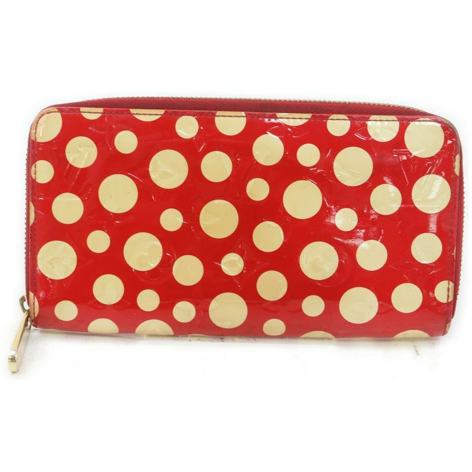 Louis Vuitton Kusama Infinity Dots Pumpkin Red Monogram Vernis Zippy Wallet 862073