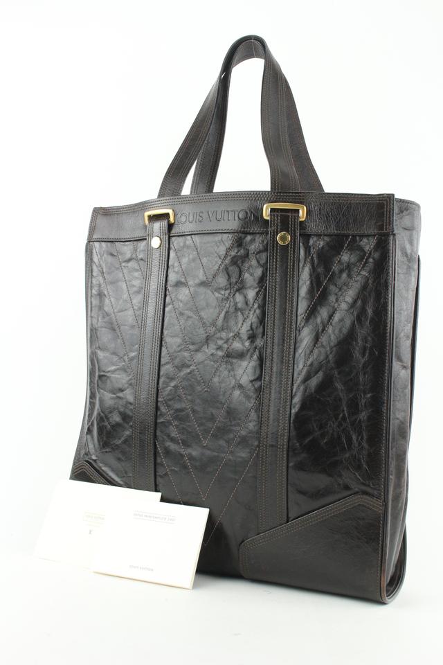 Louis Vuitton Dark Brown Soana Leather Gaston V Runway Sac Plat Tote 484lvs64