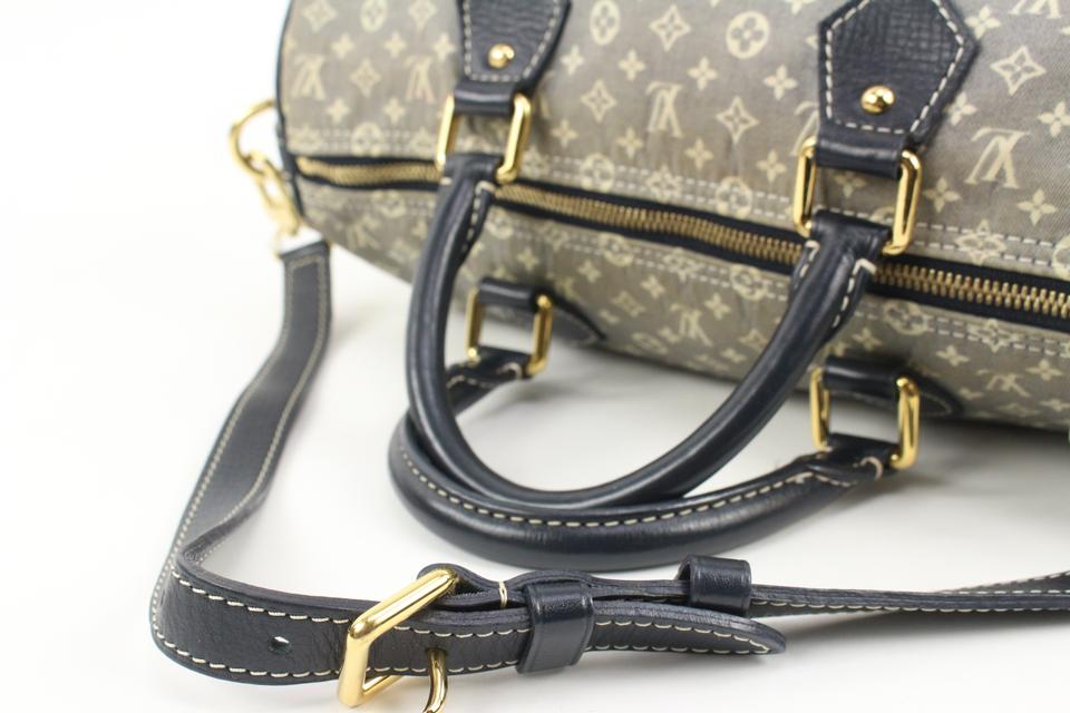 Louis Vuitton Navy Blue x Grey Encre Monogram Idylle Speedy Bandouliere 30 66lv218s