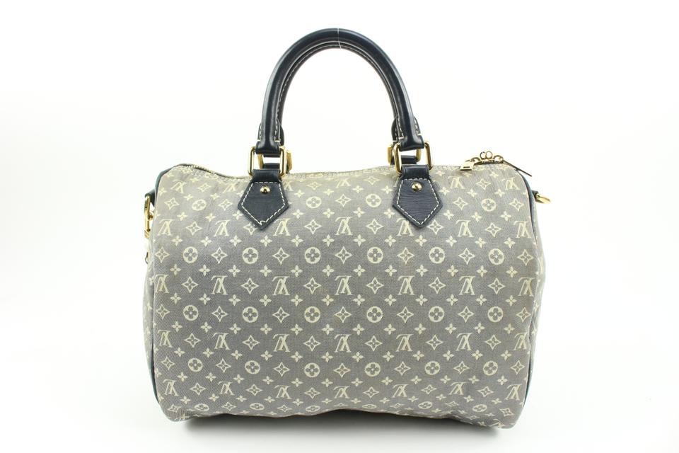 Louis Vuitton Navy Blue x Grey Encre Monogram Idylle Speedy Bandouliere 30 66lv218s