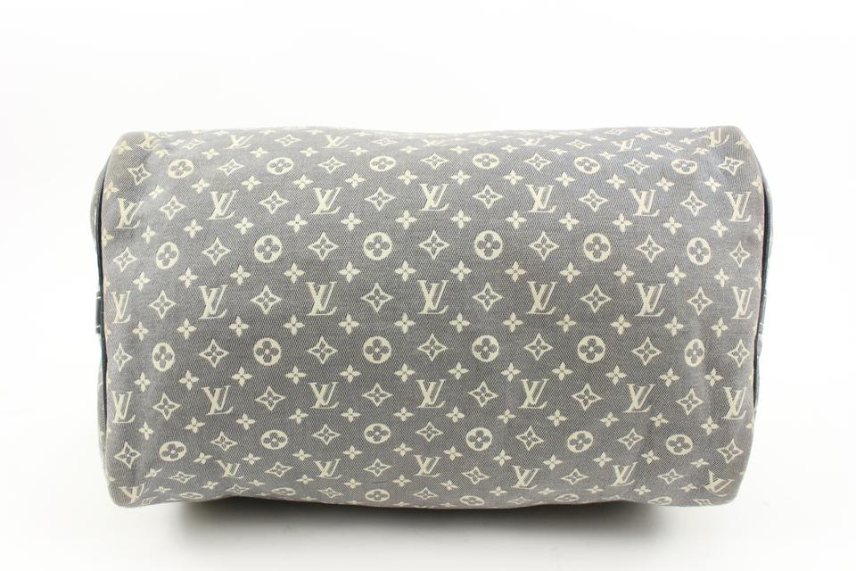 Louis Vuitton Navy Blue x Grey Encre Monogram Idylle Speedy Bandouliere 30 66lv218s