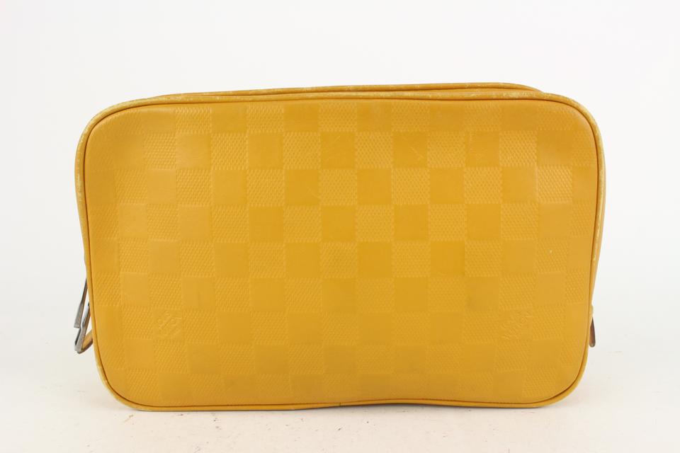 Louis Vuitton Yellow Damier Infini Toiletry Pouch GM Trousse Toilette 819lv74