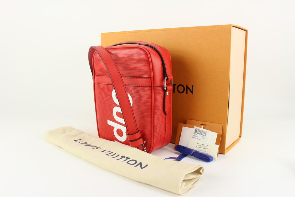 Louis Vuitton x Supreme Brand New LV x Supreme Red Epi Leather Danube PM Bag 128LV54