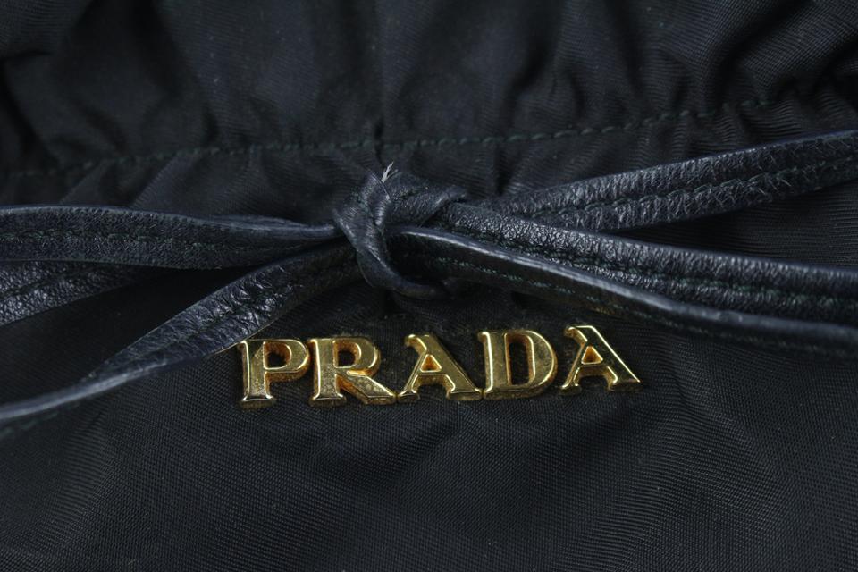 Prada Black Nylon Bowler Tote 913pr23