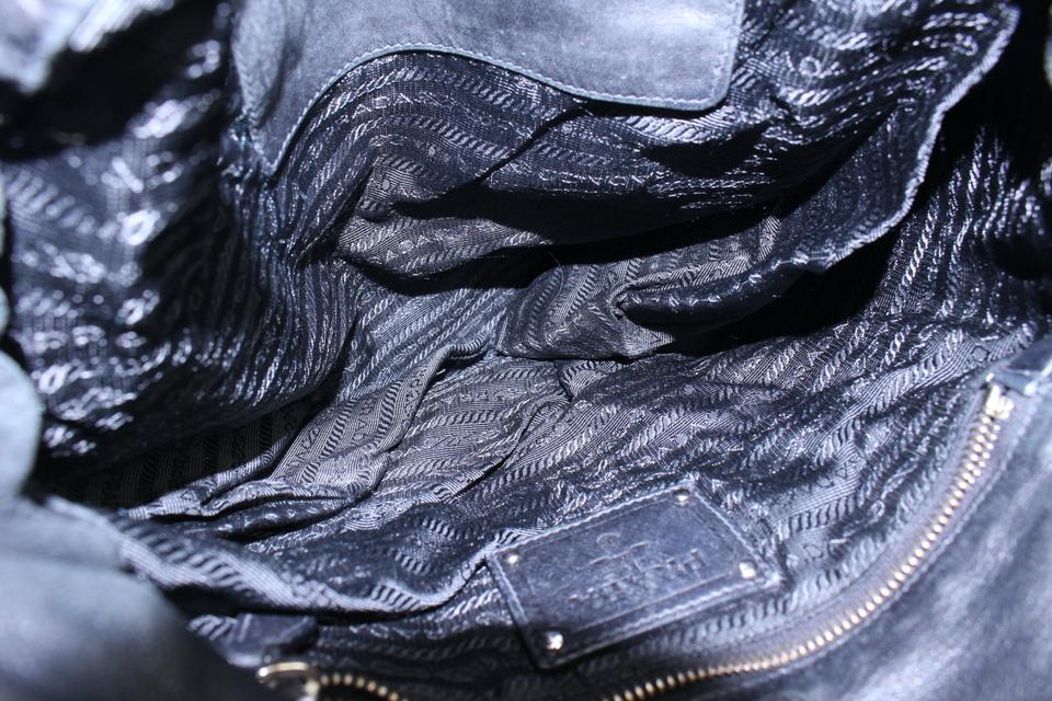 Prada Black Leather Shopper Tote Bag 14p19