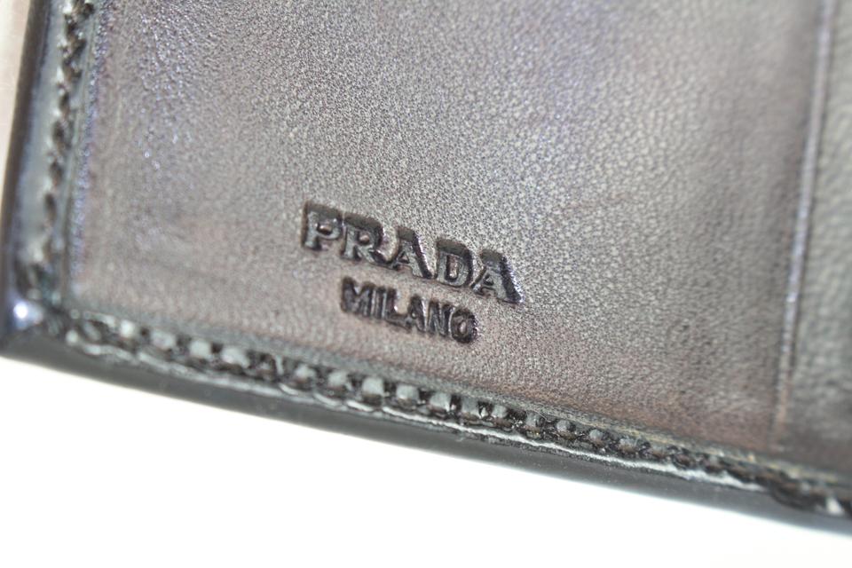 Prada Large Black Patent Flap Wallet 336pr224