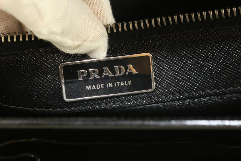 Prada Black Saffiano Briefcase Bag Attache 11pr114