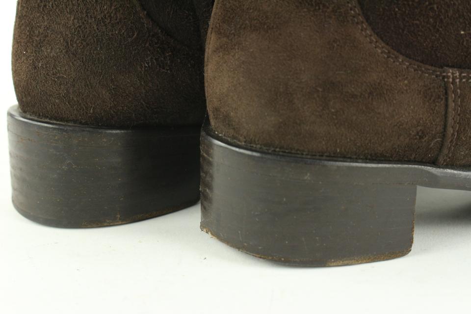 Prada Size 36 Brown Suede High Boots 110p60