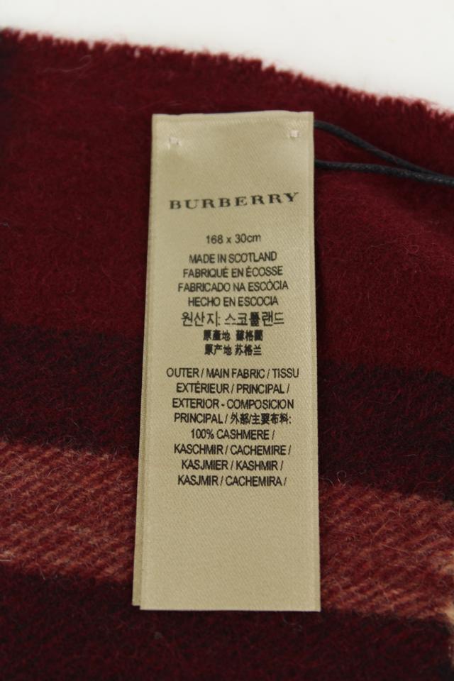 Burberry Red Nova Check Cashmere Classic Scarf 9bur1224