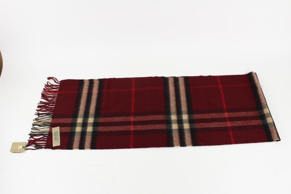 Burberry Red Nova Check Cashmere Classic Scarf 9bur1224