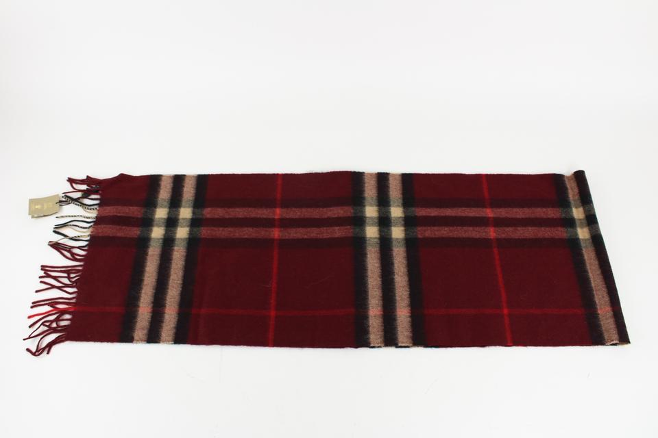 Burberry Red Nova Check Cashmere Classic Scarf 9bur1224