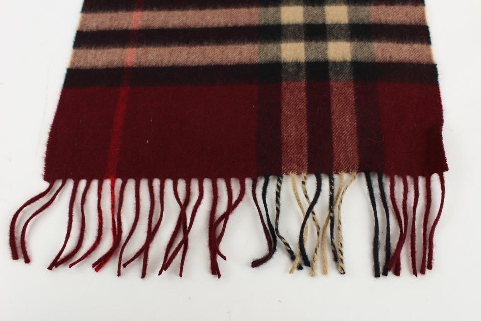 Burberry Red Nova Check Cashmere Classic Scarf 9bur1224