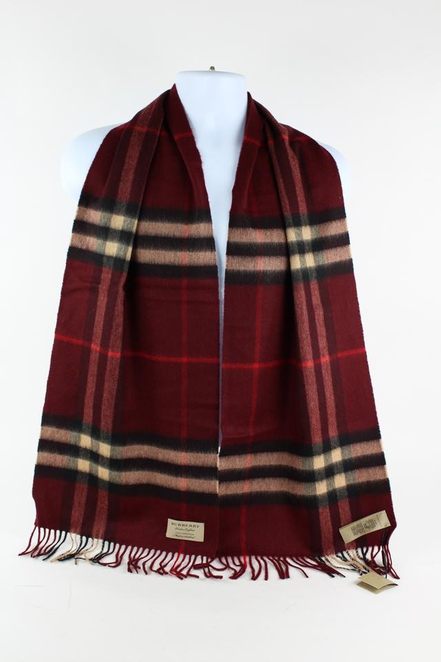 Burberry Red Nova Check Cashmere Classic Scarf 9bur1224