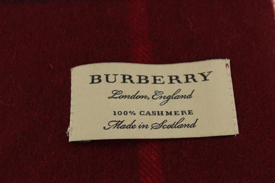 Burberry Red Nova Check Cashmere Classic Scarf 9bur1224